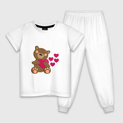 Детская пижама Влюбленный медведь с сердцем