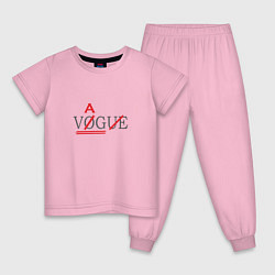Пижама хлопковая детская VAG not VOGUE, цвет: светло-розовый