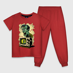 Пижама хлопковая детская Зомбо-ящик, цвет: красный