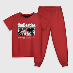 Пижама хлопковая детская The Beatles rock, цвет: красный