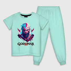 Пижама хлопковая детская God of War, Kratos, цвет: мятный