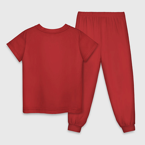 Детская пижама Барт Симпсон скейтбордист - нейросеть / Красный – фото 2