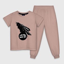 Пижама хлопковая детская DM Raven, цвет: пыльно-розовый