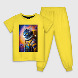 Детская пижама Кот космонавт - нейросеть