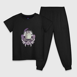 Пижама хлопковая детская Totoro adventures, цвет: черный