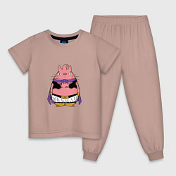 Пижама хлопковая детская Totoro Majin Buu, цвет: пыльно-розовый