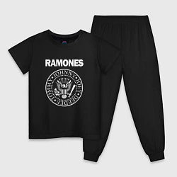 Пижама хлопковая детская Ramones Blitzkrieg Bop, цвет: черный