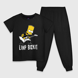 Пижама хлопковая детская Limp Bizkit Барт Симпсон рокер, цвет: черный