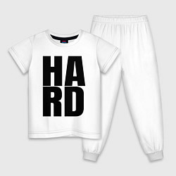 Пижама хлопковая детская Hard жесткая надпись, цвет: белый