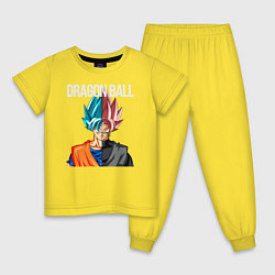 Пижама хлопковая детская Dragon ball Гоку, цвет: желтый
