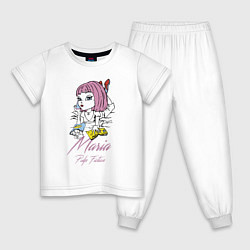Пижама хлопковая детская Maria - pulp fiction, цвет: белый