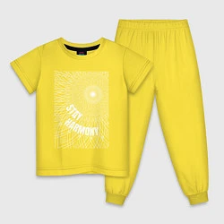 Пижама хлопковая детская Stay harmony мандала, цвет: желтый