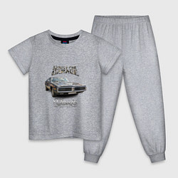 Пижама хлопковая детская Американский масл-кар Dodge Charger, цвет: меланж