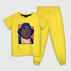 Пижама хлопковая детская Notorious B I G, цвет: желтый