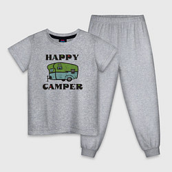 Пижама хлопковая детская Camper, цвет: меланж
