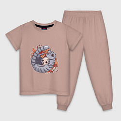 Детская пижама Осенний котик-енотик