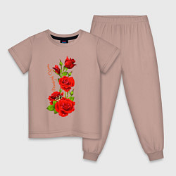 Детская пижама Прекрасная Яна - букет из роз
