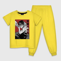 Пижама хлопковая детская Стальная Бита, цвет: желтый