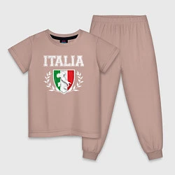 Пижама хлопковая детская Italy map, цвет: пыльно-розовый