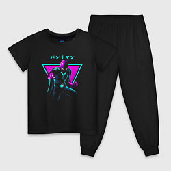 Пижама хлопковая детская One-Punch Man ретро стиль, цвет: черный