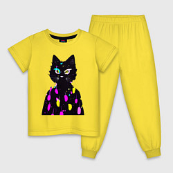 Детская пижама Котяра в модном свитере - неон