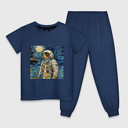 Детская пижама Космонавт на луне в стиле Ван Гог