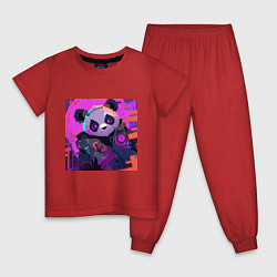 Детская пижама Аниме панда в лучах неона