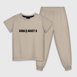 Пижама хлопковая детская SUGA Agust D, цвет: миндальный