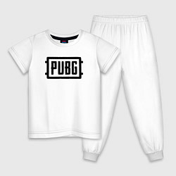 Пижама хлопковая детская Логотип Pubg, цвет: белый