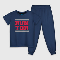 Пижама хлопковая детская Run Toronto Raptors, цвет: тёмно-синий