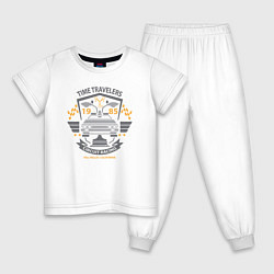 Пижама хлопковая детская Путешественники во времени, цвет: белый