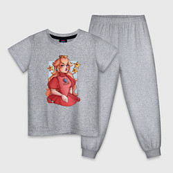 Пижама хлопковая детская The Super Mario Bros Принцесса Пич, цвет: меланж