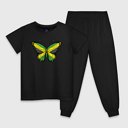 Пижама хлопковая детская Ямайка бабочка, цвет: черный