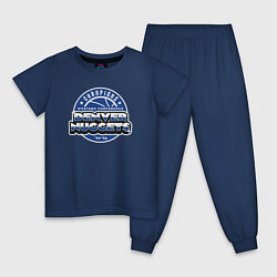 Пижама хлопковая детская Denver west champions, цвет: тёмно-синий