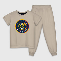 Пижама хлопковая детская Denver Nuggets, цвет: миндальный