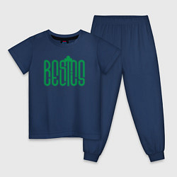 Пижама хлопковая детская Boston NBA, цвет: тёмно-синий