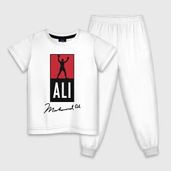 Пижама хлопковая детская Muhammad Ali boxer, цвет: белый