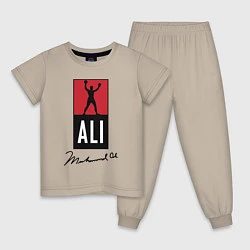 Пижама хлопковая детская Muhammad Ali boxer, цвет: миндальный