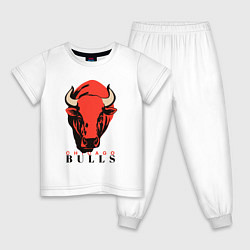 Пижама хлопковая детская Chicago bull, цвет: белый