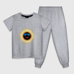 Пижама хлопковая детская Солнце в очках, цвет: меланж