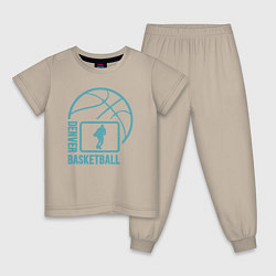 Пижама хлопковая детская Denver basket, цвет: миндальный