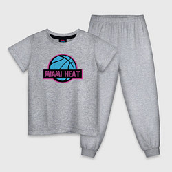 Пижама хлопковая детская Miami Heat team, цвет: меланж