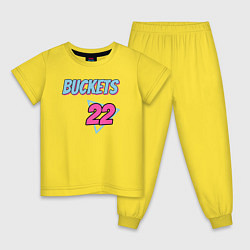 Пижама хлопковая детская Buckets 22, цвет: желтый