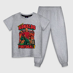 Пижама хлопковая детская Криштиану Роналду Португалия 7, цвет: меланж