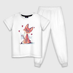 Пижама хлопковая детская Лис кривляется, цвет: белый