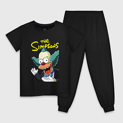 Пижама хлопковая детская Krusty the clown, цвет: черный