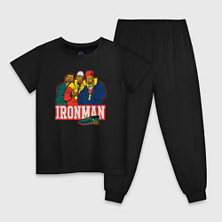 Пижама хлопковая детская Ironman, цвет: черный