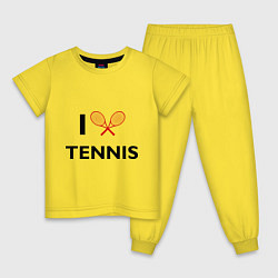 Пижама хлопковая детская I Love Tennis, цвет: желтый