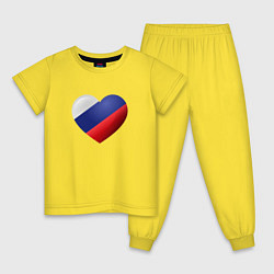 Детская пижама Флаг России в сердце