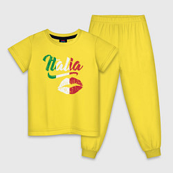 Пижама хлопковая детская Поцелуй Италии, цвет: желтый